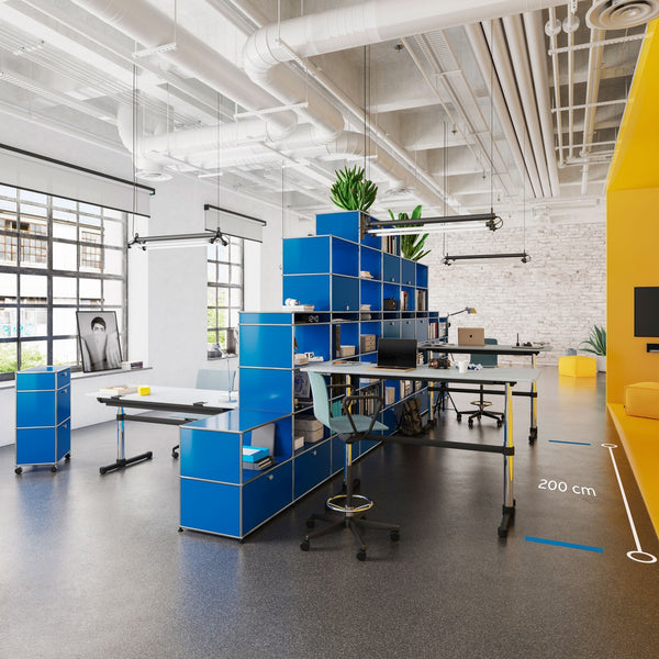 USM Haller Romdeler med arbeidsbord Gentian Blue